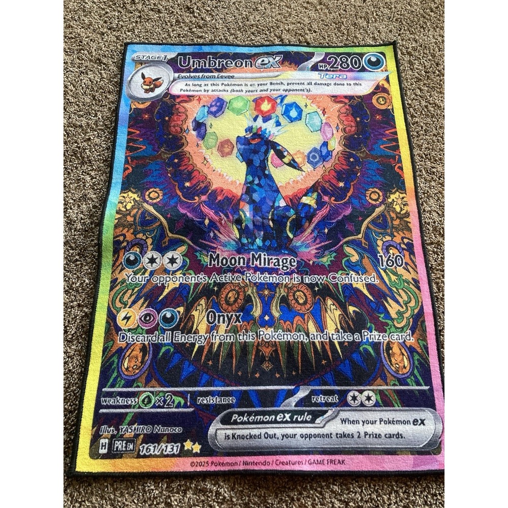 Umbreon EX  161/131 SIR Card Rug 22x32" Pokemon Prismatic Evolutions Carpet